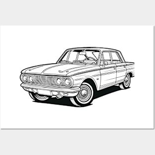 Black And White 1960's Classic Car Posters and Art